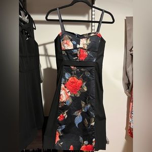 Black Halo floral mini sheath dress 6